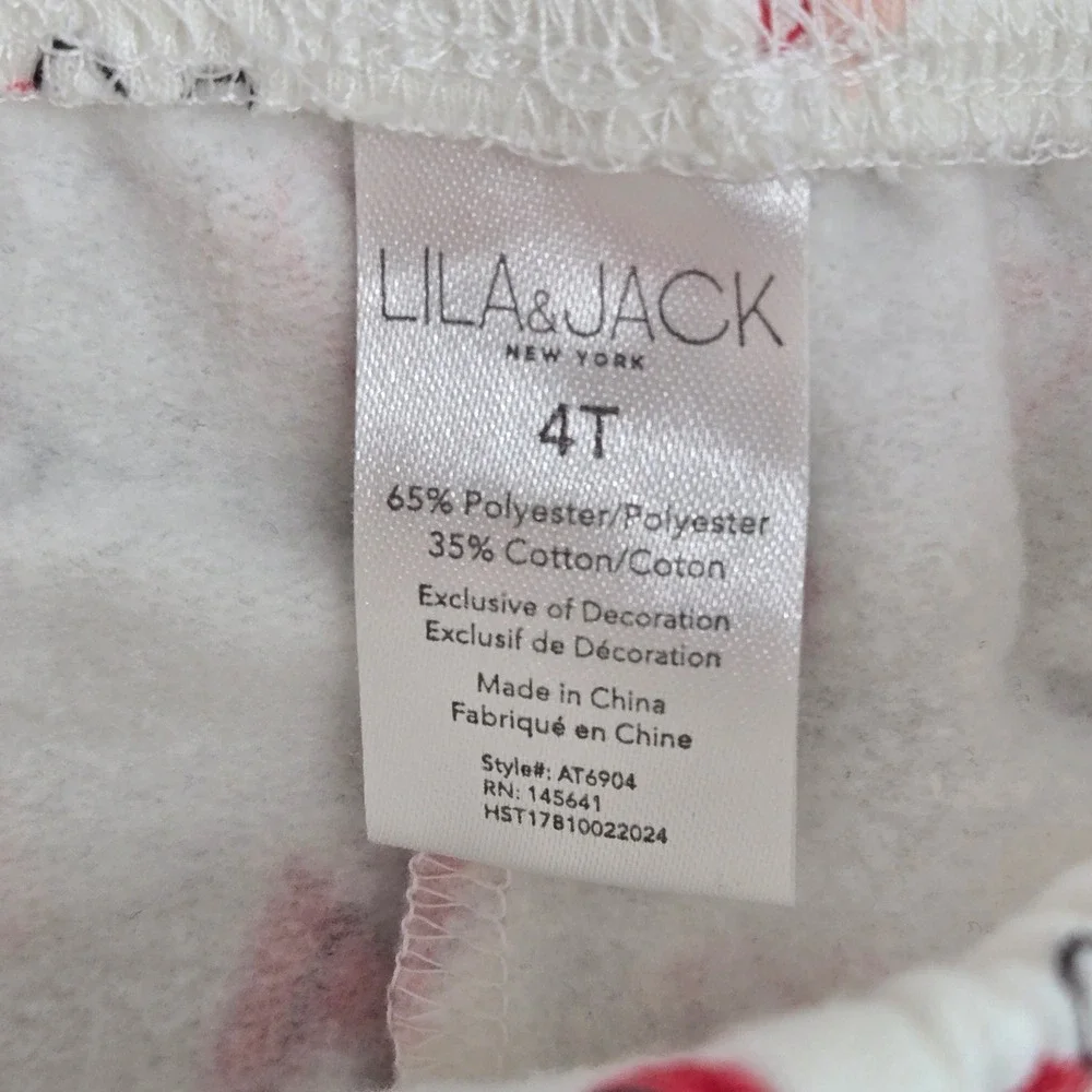 Lila & Jack 4T Heart Print Sweatshirt Jogger Set Girls Coquette Valentines Day